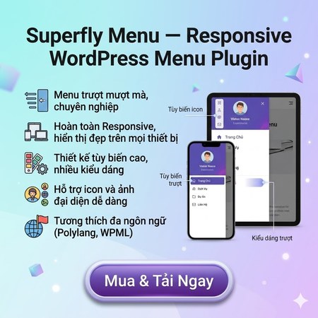 Mua Superfly Menu — Responsive WordPress Menu Plugin Giảm 90% (6/2026)