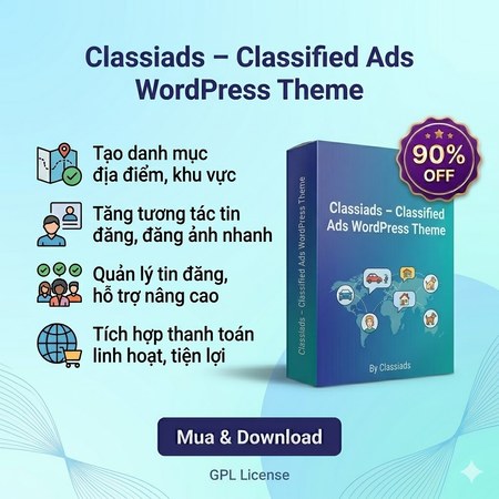 Mua Classiads – Classified Ads WordPress Theme Giảm 90% (7/2026)